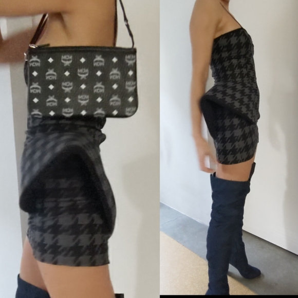 Beyonce designer Grammys Ashton Michael couture houndstooth peplum dress s - Picture 5 of 6